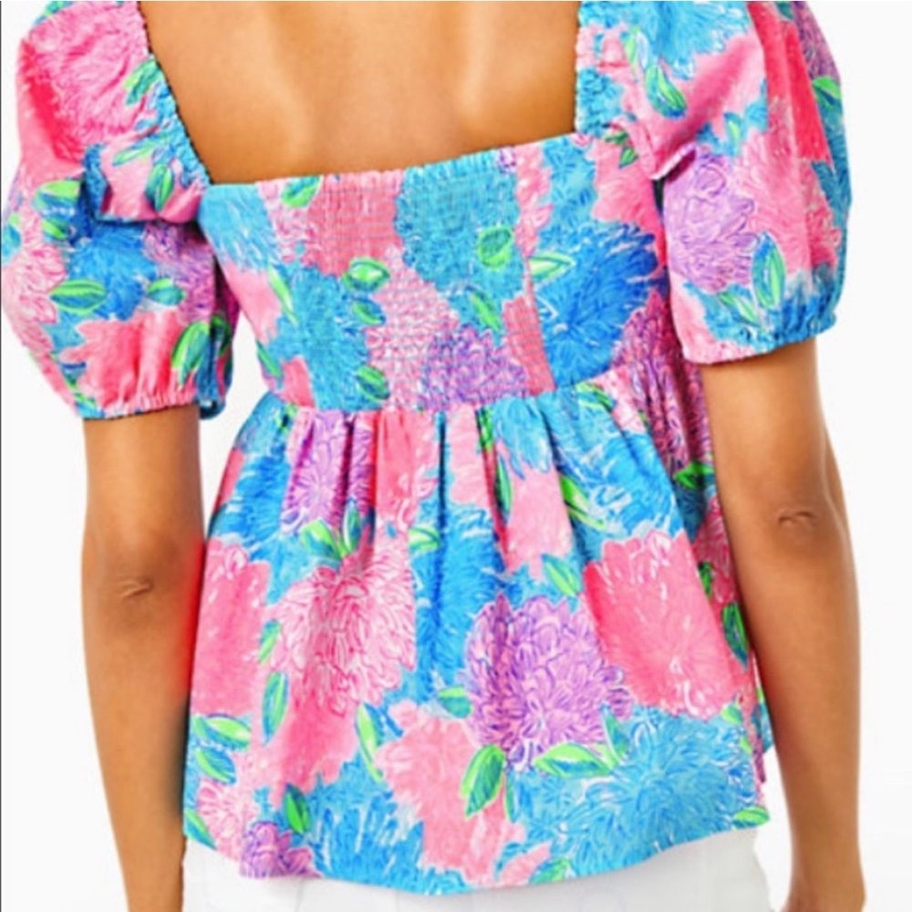 Lilly Pulitzer • Kay Babydoll Top • Beach House Blooms • Size 16 • NWT - Picture 8 of 8